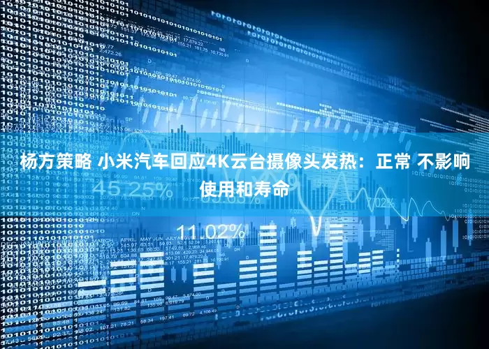 杨方策略 小米汽车回应4K云台摄像头发热：正常 不影响使用和寿命